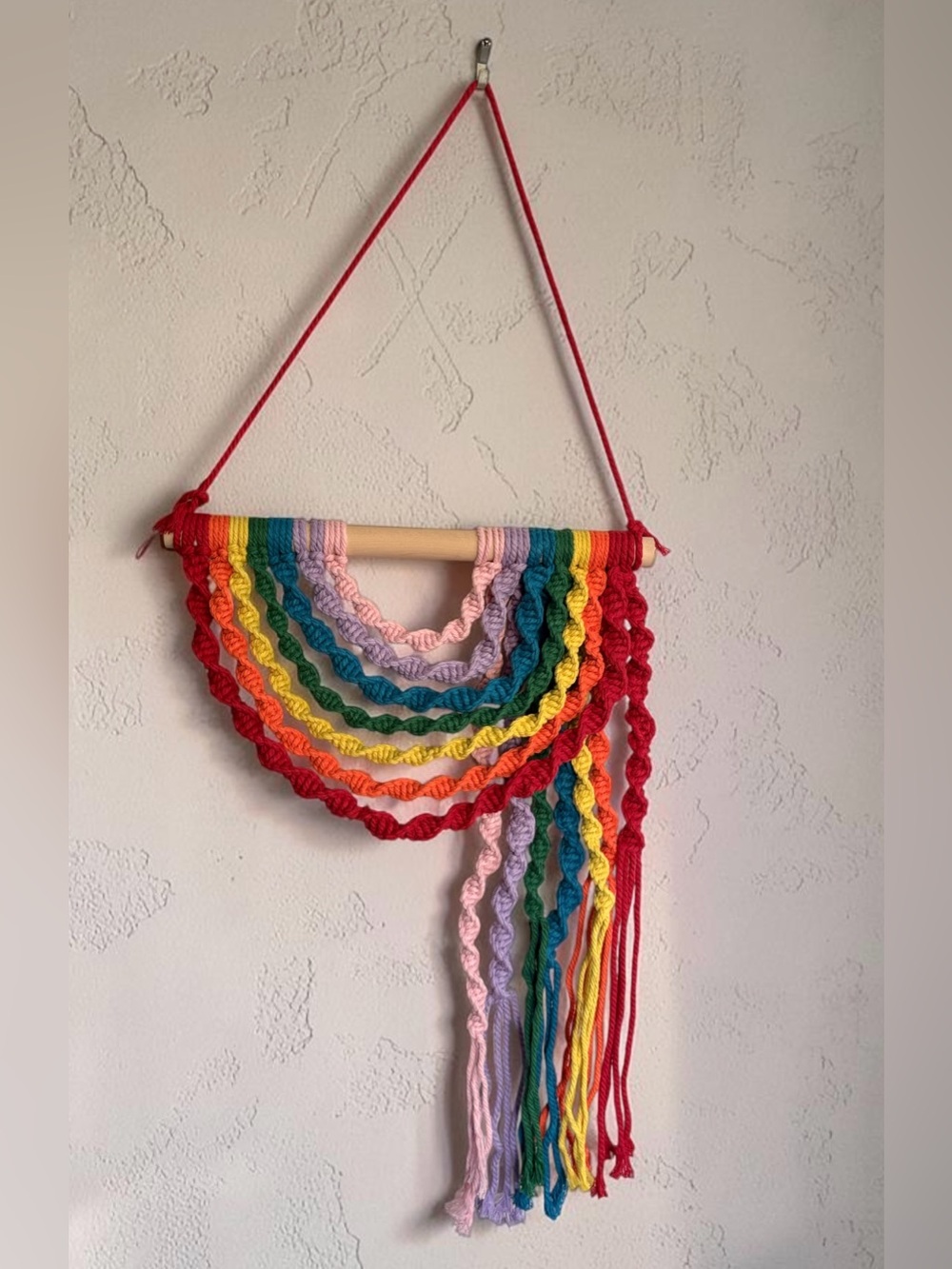 Handmade Rainbow Macrame Wall Hanging